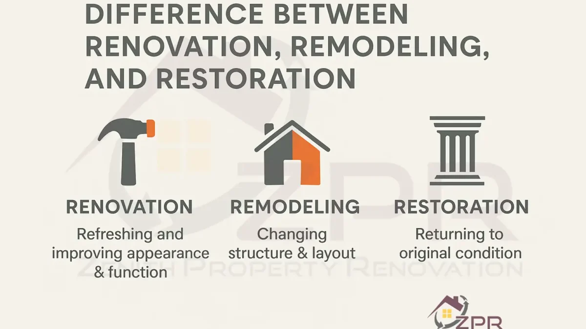 Renovation Remodeling Restoration difference