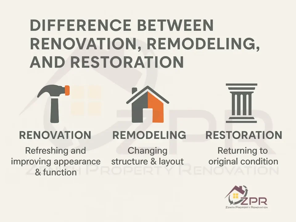 Renovation Remodeling Restoration difference